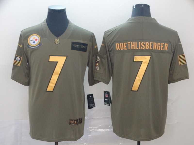 Nike Steelers 7 Ben Roethlisberger 2019 Olive Gold Salute To Service Limited Jersey,We sell and wholesale Nike Steelers 7 Ben Roethlisberger 2019 Olive Gold Salute To Service Limited Jersey on line form chian!